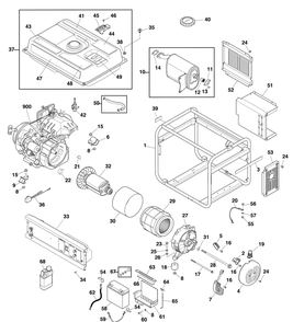 Main Unit Diagram and Parts List for 030794-00  Briggs and Stratton Generator
